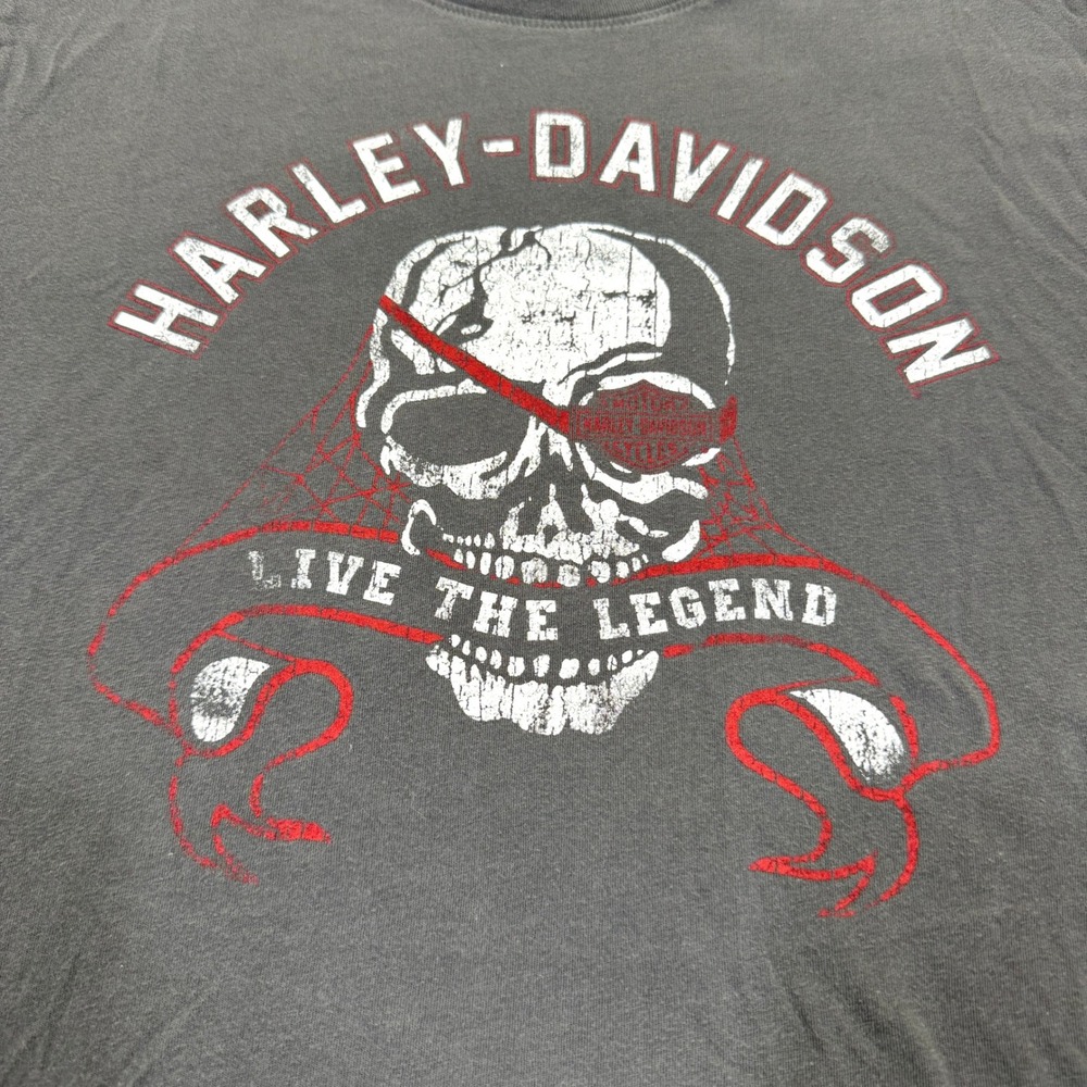 Harley-Davidson Live The Legend Skull Shirt Men XL Pirate Graphic Motorcycle
